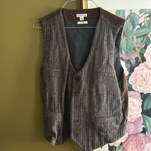 Merona Herringbone Vest in Brown and Gray